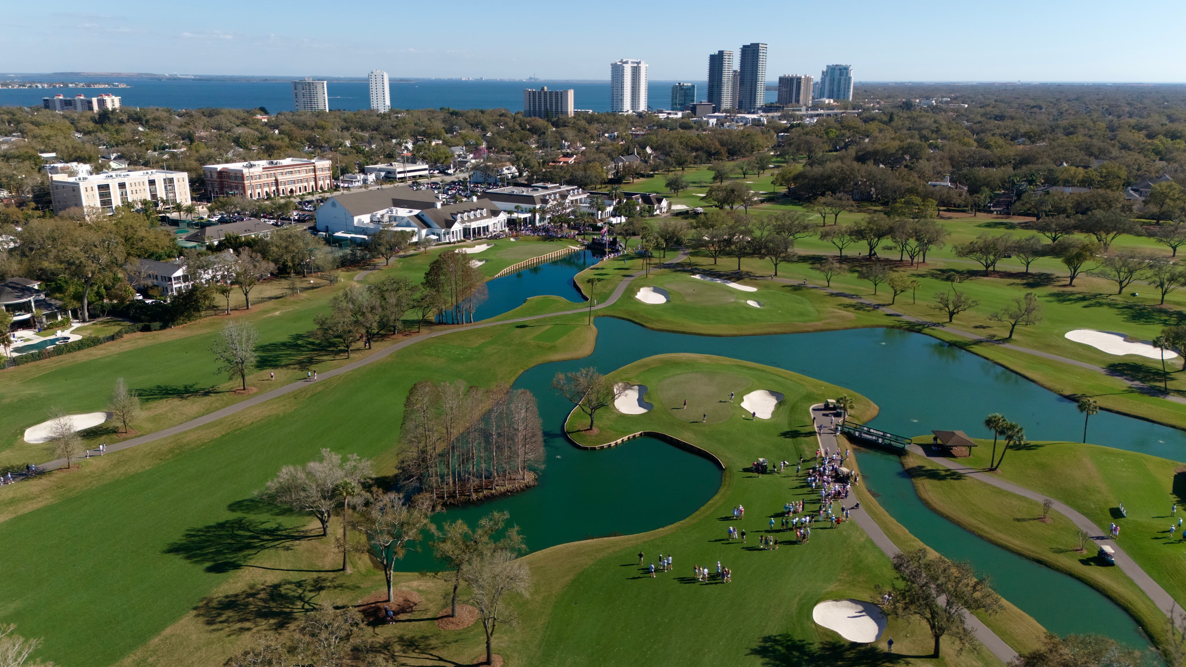 Aerial view of a championship golf course
